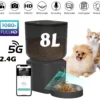 8L Automatic Cat Feeder With 1080p Camera Video 5G WiFi Cat Food Dispenser Pet Smart Voice Recorder Tuya APP Pet Auto Feeder