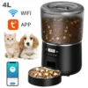 Automatic Pet Feeder 4L Capacity Smart Timer Tuya Control Food Dispenser with Stainless Steel Bowl Dogs Cats Feeding Supplies