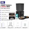 8L Automatic Cat Feeder With 1080p Camera Video 5G WiFi Cat Food Dispenser Pet Smart Voice Recorder Tuya APP Pet Auto Feeder