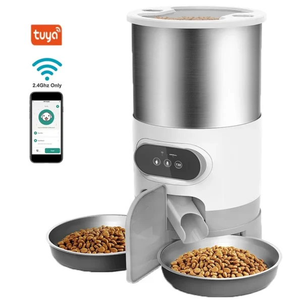 Cat Timing Feeder Smart APP Cat Feeder With Double Meal Pet Dog Food Automatic Dispenser Suitable Small Cats Dogs Remote Feeding