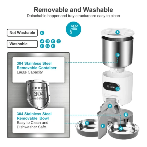 Cat Timing Feeder Smart APP Cat Feeder With Double Meal Pet Dog Food Automatic Dispenser Suitable Small Cats Dogs Remote Feeding