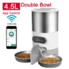 Cat Timing Feeder Smart APP Cat Feeder With Double Meal Pet Dog Food Automatic Dispenser Suitable Small Cats Dogs Remote Feeding