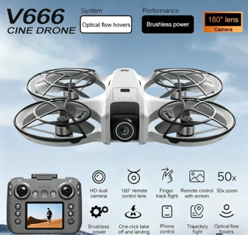V666 Drone 4K Professional WIFI 5G Dron Obstacle AvoidancååV666 Drone 4K Professional WIFI 5G Dron Obstacle Avoe Brushless Altitude Headless Mode RC Quadcopter Toys