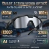 2026New AI Smart Glasses 1200P Camera 4K Anti-Shake Cycling Windproof Goggles AI Voice Translator Call Open Ear Audio Sunglasses