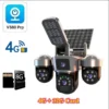 4G Sim Card Solar CCTV PTZ  Outdoor Wireless Human Detection PIR WiFi IP Camera with Siren Solar Powered CCTV Solar Light