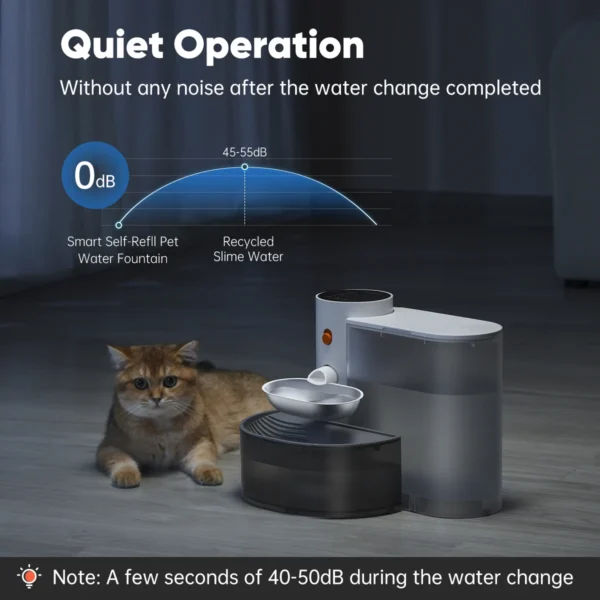 New Stainless Steel Bowl Pet Intelligent Pouring Water Dispenser Automatically Purifies The Wireless Drinking Bowl For Cats
