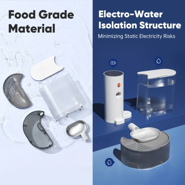 New Stainless Steel Bowl Pet Intelligent Pouring Water Dispenser Automatically Purifies The Wireless Drinking Bowl For Cats