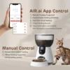 Smart Automatic Pet Feeder with 160° Camera, 5G WiFi, 2K HD, Motion Detection, Voice Interaction & Night Vision