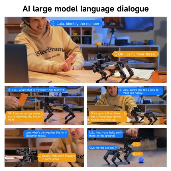 Yahboom Quadruped Robot Dog Bionic Intelligent Programming AI Large Model with Robotic Arm Powered by Raspberry Pi CM5 Module
