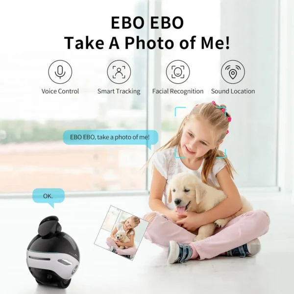 EBO X Home Guardian Robot 4K Camera with Night Vision, HARMAN Sound Effect, Intelligent AI Language Control, Guardian Warning