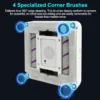 Window Cleaning Robot ABIR WD10,Dual Roller Brushes, 4 Corner Brushes,6-Way Water Spary,10000PA Suction,Wet Wash & Scrub Combo