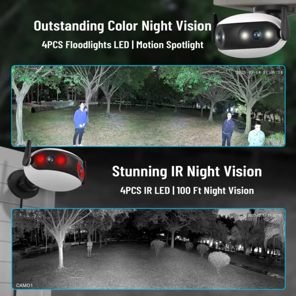 Securexpert 4K 8MP Outdoor WiFi Panoramic Camera 180° Wide Angle Night Vision Motion Detection Security Surveillance Video Cam