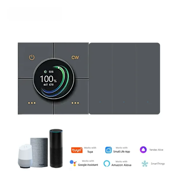 Tuya Smart Home  Zigbee Rotary Smart Dimmer Wall Button Scene Composite Switch For Smart Home Works With Alexa Google Assistant
