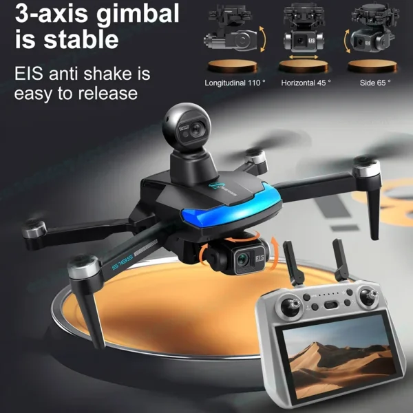 S185 2026 ew with 3-axis PTZ 5G Digital Image Transmission 4K Drone with Camera LCD Screen Remote Control Brushless Motor FPV