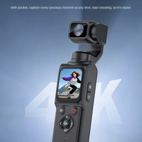 4K Pocket Action Camera,ELS stabilization technology, long-lasting battery,compact and portable, high-definition video