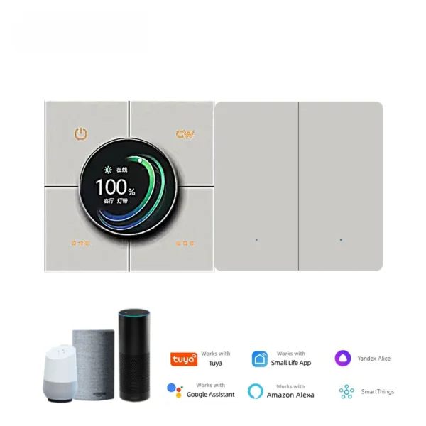 Tuya Smart Home  Zigbee Rotary Smart Dimmer Wall Button Scene Composite Switch For Smart Home Works With Alexa Google Assistant
