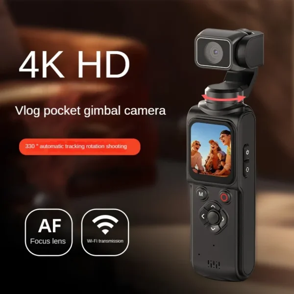 4K Pocket Action Camera,ELS stabilization technology, long-lasting battery,compact and portable, high-definition video
