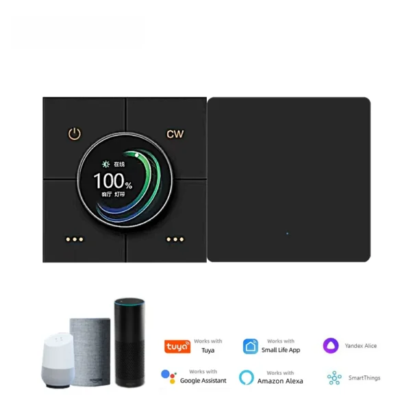 Tuya Smart Home  Zigbee Rotary Smart Dimmer Wall Button Scene Composite Switch For Smart Home Works With Alexa Google Assistant