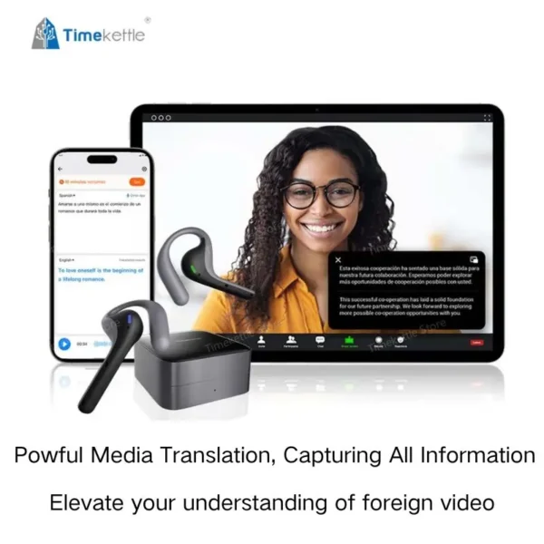 Timekettle W4 Pro AI Interpreter Earbuds Translator Device Suppor 40 Languages Translator Earbuds for Call Video Translation