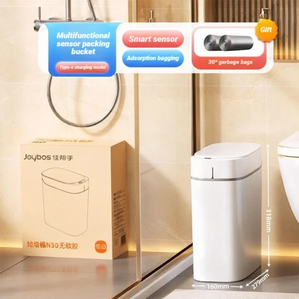 Automatic Smart Bagging Sensor Trash Can Waterproof Narrow Large-capacity Smart Garbage Bin House Bathroom Office For Home