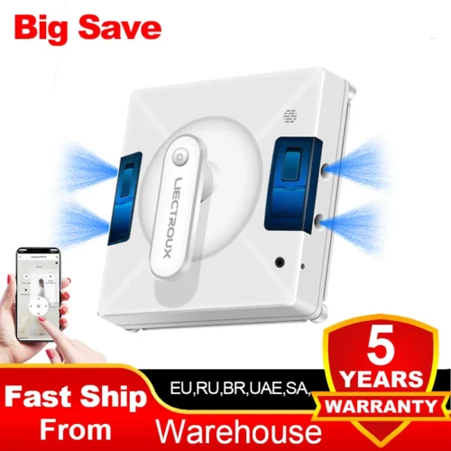 Robot Window Cleaner YW509, 4-Way Water Spray,Home Glass Floor Window Robot Vacuum Cleaner,Strong Vacuum,Smart Memory