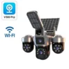 4G Sim Card Solar CCTV PTZ  Outdoor Wireless Human Detection PIR WiFi IP Camera with Siren Solar Powered CCTV Solar Light