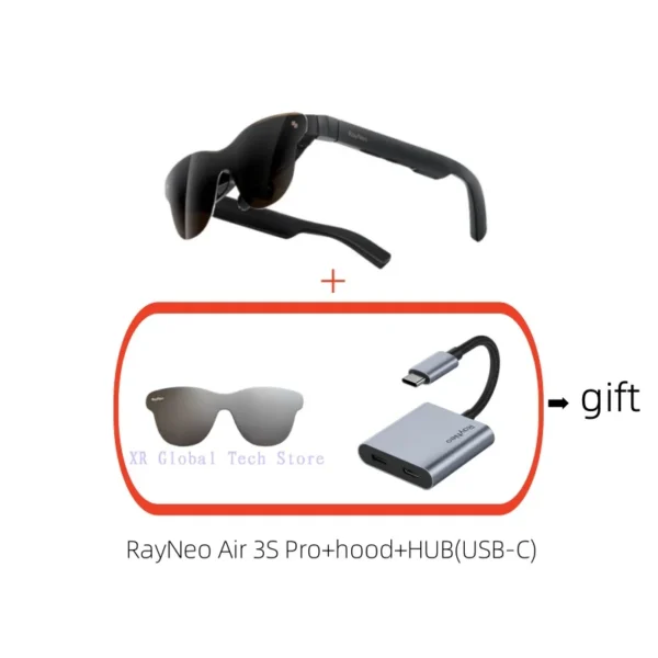 Air 3S Pro smart AR glasses, equivalent to 4 meters 135 inches, 3D surround sound, 120Hz.And RayNeo Air 4