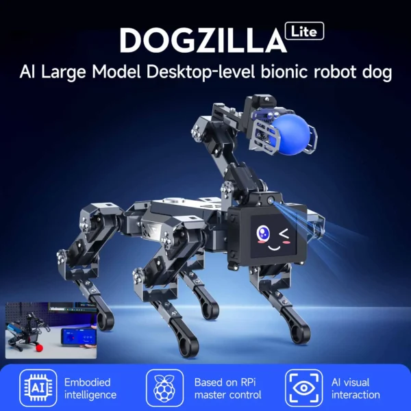 Yahboom Quadruped Robot Dog Bionic Intelligent Programming AI Large Model with Robotic Arm Powered by Raspberry Pi CM5 Module
