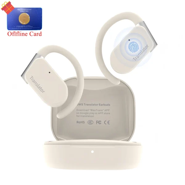 Wooask M9 Translator Earbuds,OWS Two-Way Real Time Translator Earphone ,Online 144 Languages with 11 Offline Packs, No WiFi Need