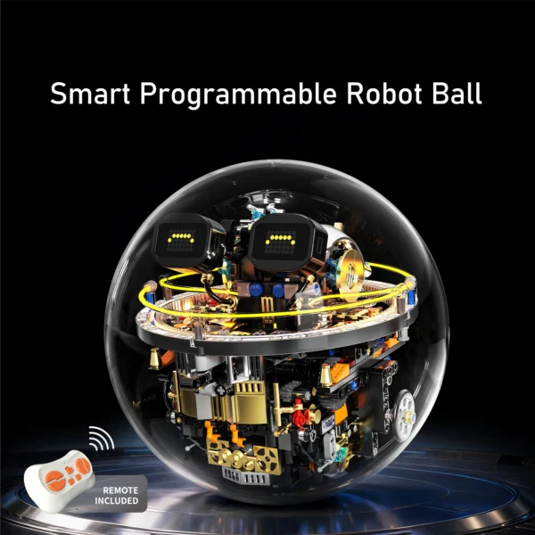 S881460796b1446048d53fcda4c94bd53g.webp Programmable Sci Fi Robot Ball Remote Control Dynamic Building Blocks Assembly Smart Electronic Toy Creative Tech Gift