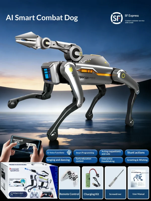MACHINE 2026 New AI Robot Dog Bionic Mechanical Arm Remote Control Electric Interactive Companion Pet Toy For Kids Home Play