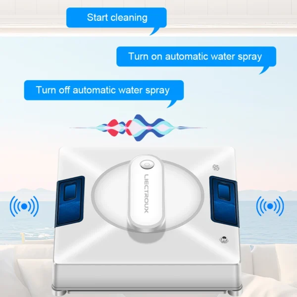 Robot Window Cleaner YW509, 4-Way Water Spray,Home Glass Floor Window Robot Vacuum Cleaner,Strong Vacuum,Smart Memory