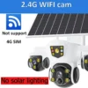4G Sim Card Solar CCTV PTZ  Outdoor Wireless Human Detection PIR WiFi IP Camera with Siren Solar Powered CCTV Solar Light
