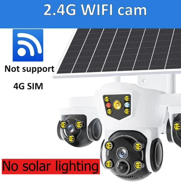 4G Sim Card Solar CCTV PTZ  Outdoor Wireless Human Detection PIR WiFi IP Camera with Siren Solar Powered CCTV Solar Light
