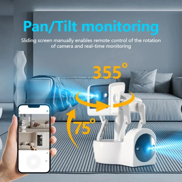 1080P 5G Dual Lens Robot Dog Camera 4MP Yoosee APP Robot Dog Camera Full Color PTZ IP Dome Camera Home Security CCTV Baby Monito