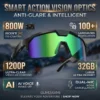 2026New AI Smart Glasses 1200P Camera 4K Anti-Shake Cycling Windproof Goggles AI Voice Translator Call Open Ear Audio Sunglasses