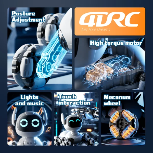 8WD Intelligent Remote Control Robot Dog Touch-sense Music Stunt RC Car Electric Radio Control Toys Kids Boys Girls Gifts