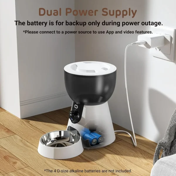 Smart Automatic Pet Feeder with 160° Camera, 5G WiFi, 2K HD, Motion Detection, Voice Interaction & Night Vision