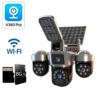 4G Sim Card Solar CCTV PTZ  Outdoor Wireless Human Detection PIR WiFi IP Camera with Siren Solar Powered CCTV Solar Light