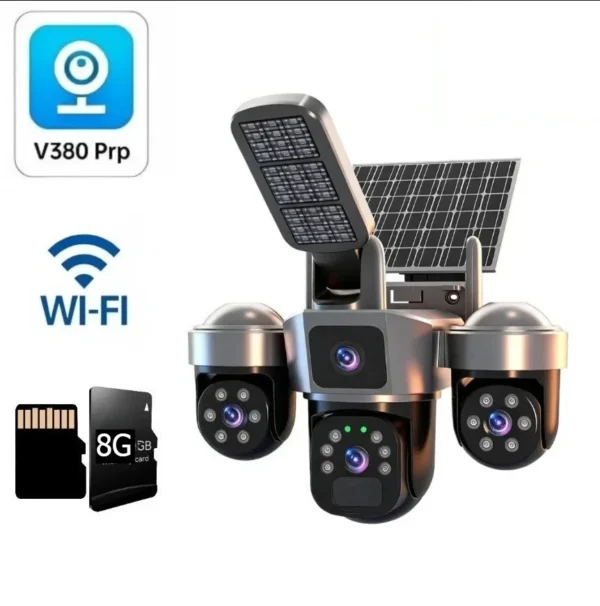 4G Sim Card Solar CCTV PTZ  Outdoor Wireless Human Detection PIR WiFi IP Camera with Siren Solar Powered CCTV Solar Light