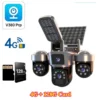 4G Sim Card Solar CCTV PTZ  Outdoor Wireless Human Detection PIR WiFi IP Camera with Siren Solar Powered CCTV Solar Light