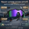 2026New AI Smart Glasses 1200P Camera 4K Anti-Shake Cycling Windproof Goggles AI Voice Translator Call Open Ear Audio Sunglasses