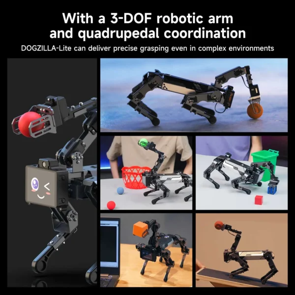 Yahboom Quadruped Robot Dog Bionic Intelligent Programming AI Large Model with Robotic Arm Powered by Raspberry Pi CM5 Module