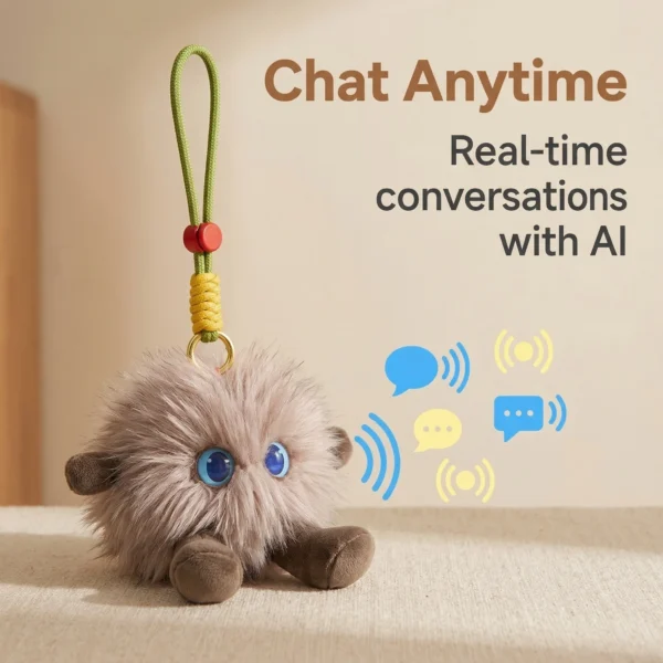 Smart Voice AI Multilingual Plush Toy LED Eyes Interactive Companion forKids Storytelling Music Playback Entertaining Gift E-Pet
