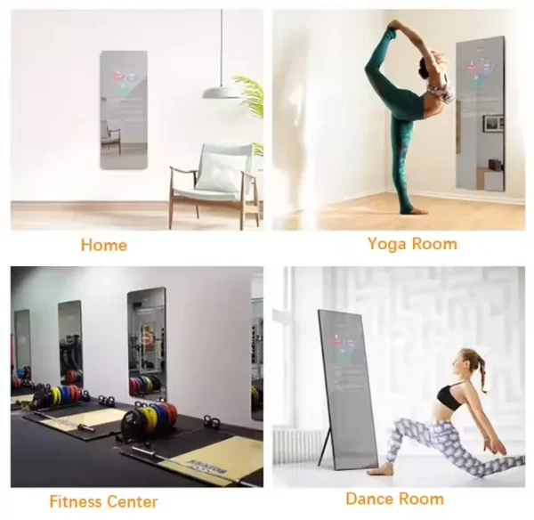 Personal Trainer Mirror Floor Standing LCD AI Artificial Home Gym Strength Smart Sports Fitness Mirror