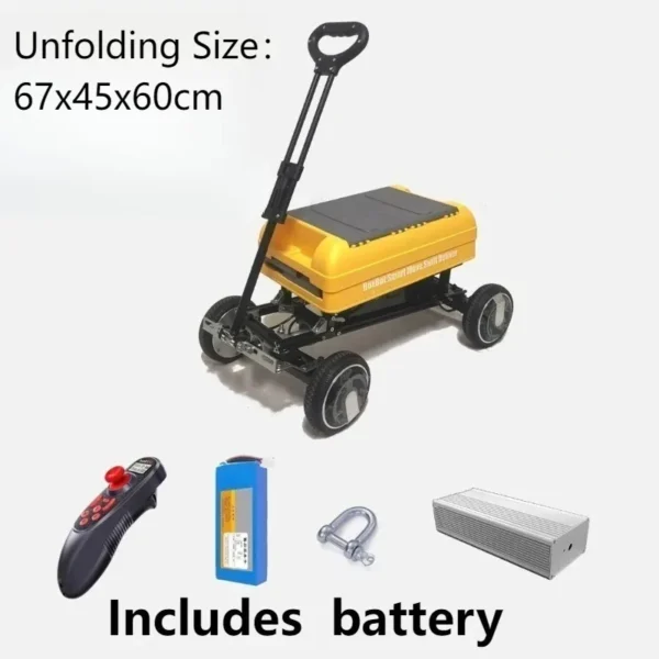 Electric Manned Camping Trolley Portable Folding Remote Controlled Automatic Robot Trolley Storage Transport Outdoor Tools