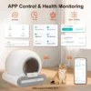 65L Self-Cleaning Cat Litter Box App Control, ONLY Supports 2.4G WiFi w/Litter Mat&Trash Bags, Fit for Tofu & Mixed Litter