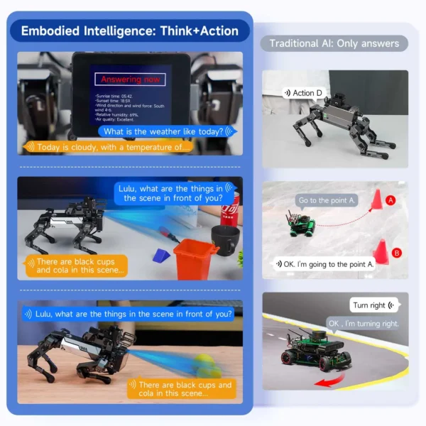 Yahboom Quadruped Robot Dog Bionic Intelligent Programming AI Large Model with Robotic Arm Powered by Raspberry Pi CM5 Module