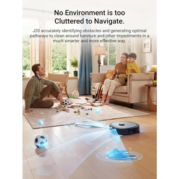 J20 Robot Vacuum Self Emptying, 8000Pa Suction, Auto Mop Washing & Hot Air Drying,3D Obstacle Avoidance, Cycling Belt-Mop