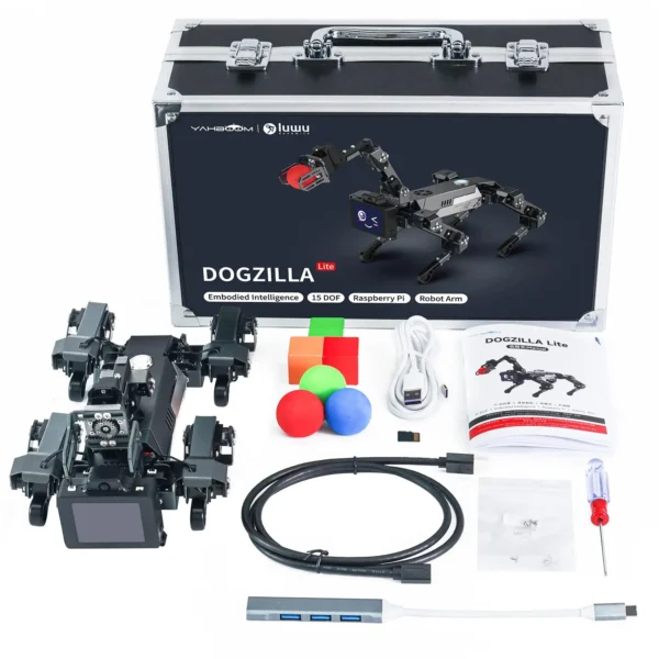 Yahboom Quadruped Robot Dog Bionic Intelligent Programming AI Large Model with Robotic Arm Powered by Raspberry Pi CM5 Module